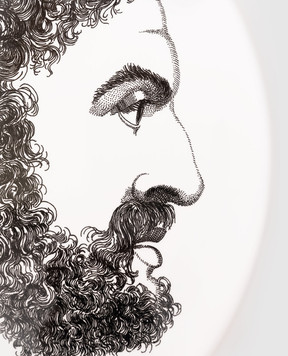 Fornasetti Білий піднос Gano Bifronte C26X112