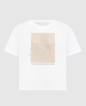 Twinset Белая футболка с брендовой вышивкой 261TE2090