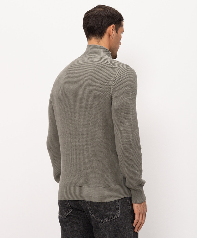 Brunello Cucinelli Зеленый свитер из хлопка M28709004P изображение 4