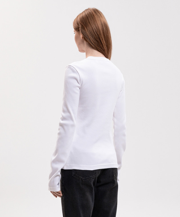 Off-White Лонгслів в рубчик кольору айворі 2FB00674T зображення 4