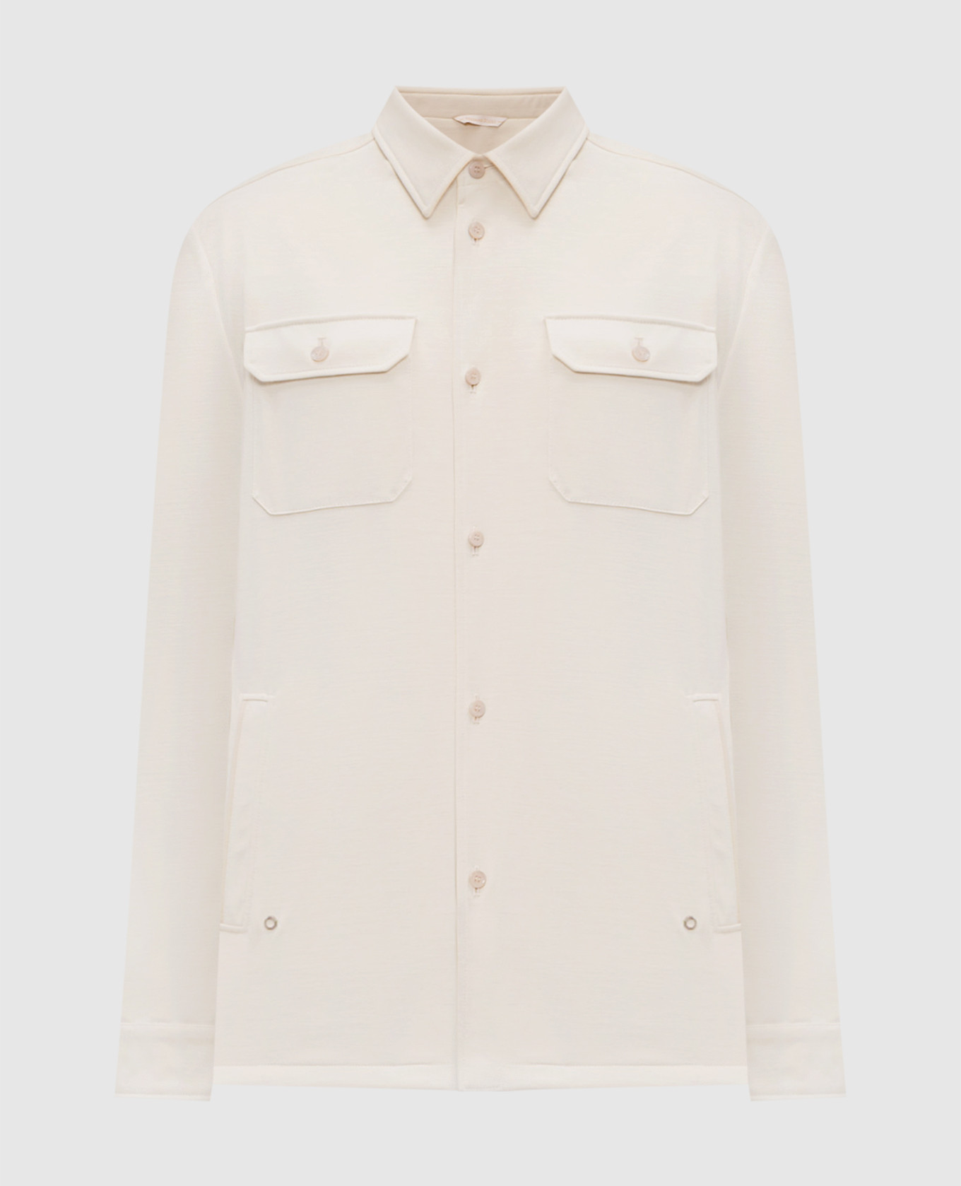 Бежевая рубашка из шерсти