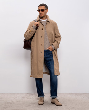 Brunello Cucinelli Бежевый свитер в узор M28505900