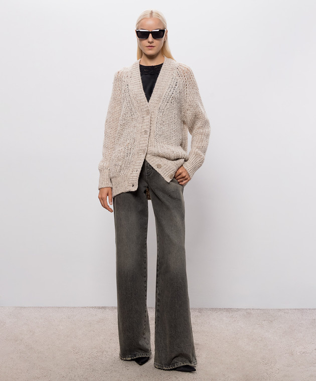 Ermanno Scervino Life Бежевый кардиган с шерстью альпаки D494N503IJT изображение 2