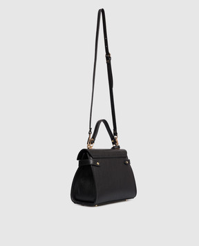 Gianni Notaro Черная кожаная сумка-сетчел Dollaro 099DOLLAROORO