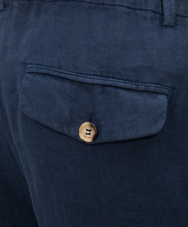 Brunello Cucinelli Шорти синього кольору з льону M243DU0065 зображення 5