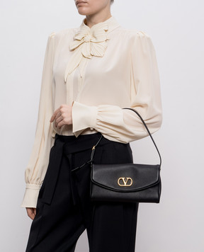 Valentino Черная кожаная сумка DeVain 8W0B0T31ABM