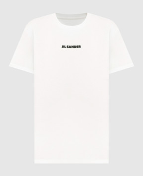 Jil Sander Белая футболка с контрастным принтом логотипа J02GC0142J20103