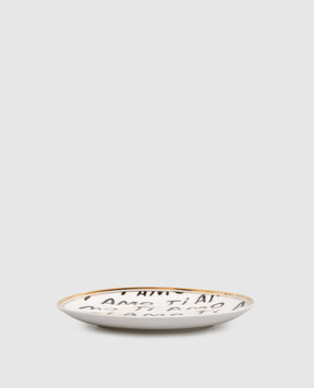 Bitossi Home Белая фарфоровая тарелка для хлеба I Love You FTB00269