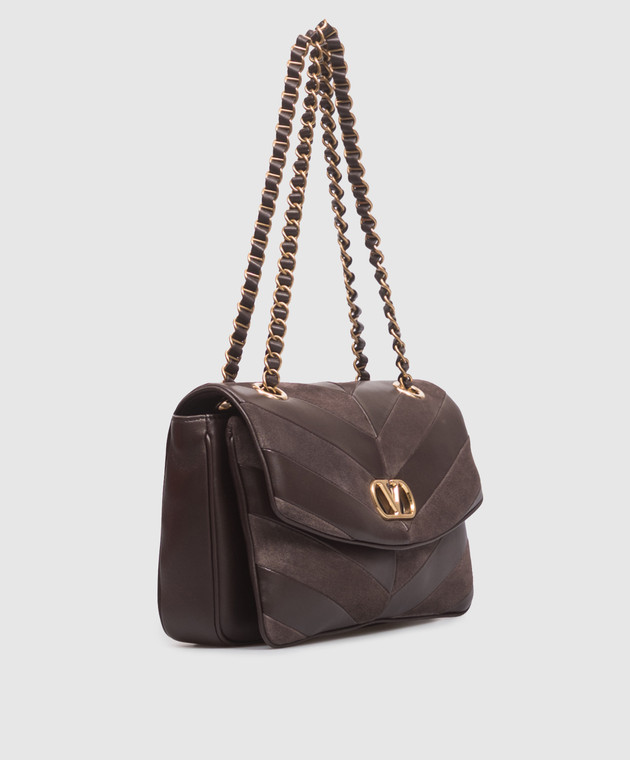 Valentino Коричнева шкіряна сумка Djuna 9W2B0T55TIE зображення 3