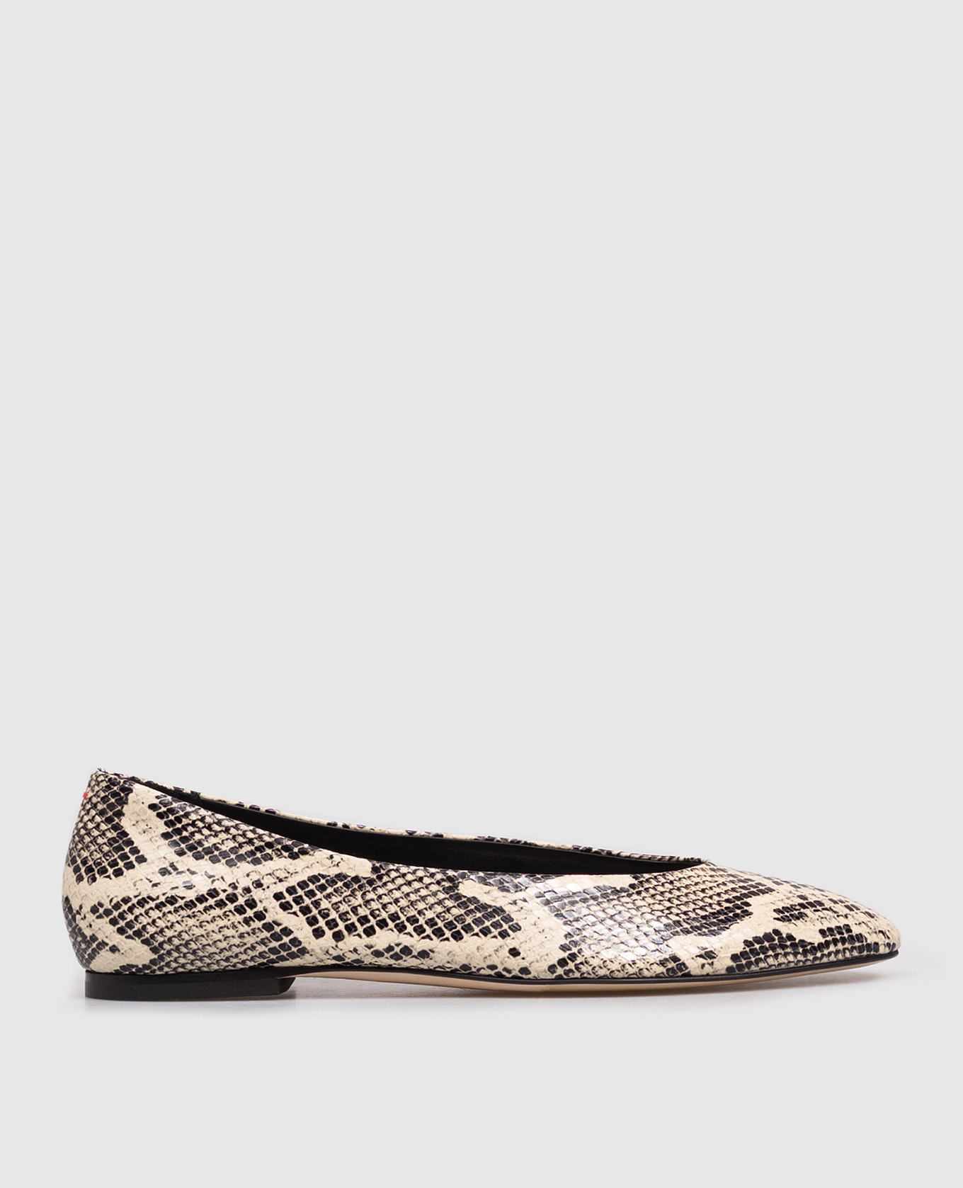 

Бежевые кожаные балетки Ellie с принтом под кожу питона, Бежевый, Балетки