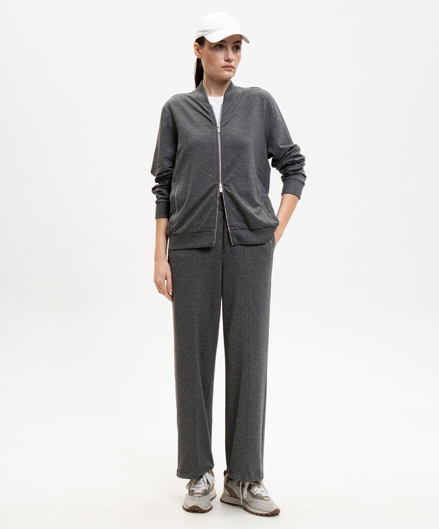 Peserico Серая спортивная куртка с люрексом A12576J002355 изображение 2