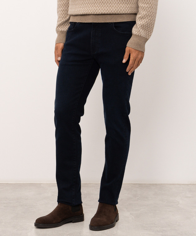 Cashmere&Whiskey Темно синие джинсы с патчем логотипа PT02CW61B181 изображение 3