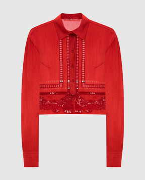Ermanno Scervino Красная блузка с кружевом D482K338APEMY