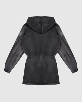 Off-White Дитяча сіра сукня міні з ефектом потертості 44GDF005F5F002