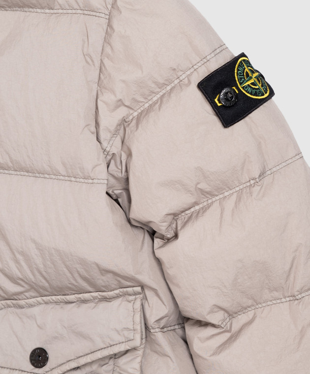 Stone Island Детский серый пуховик с патчем логотипа L2S164100012S0A231012 изображение 3