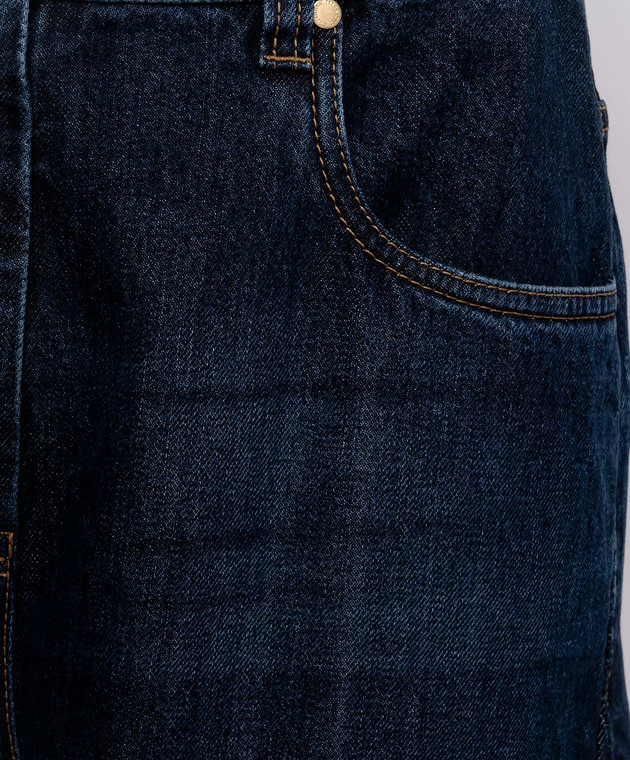 Brunello Cucinelli Синие джинсы с цепочкой мониль MA095P4059 изображение 5