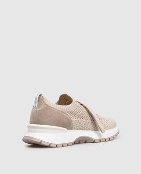 Doucal's Бежевые кроссовки с фактурным логотипом DD8765WHINPZ849