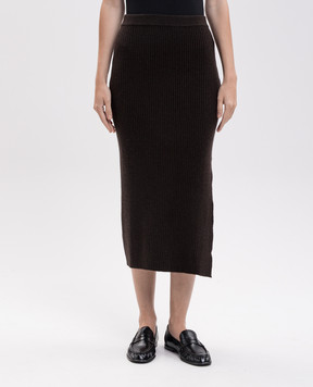 Allude Коричнева спідниця з вовни та кашеміру 26517081