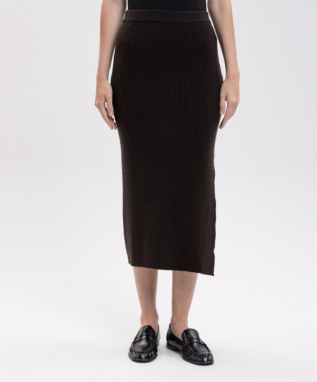 Allude Коричнева спідниця з вовни та кашеміру 26517081 зображення 3