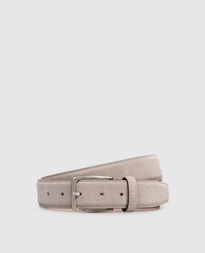 ISAIA Серый замшевый ремень с логотипом FB0047PLF04