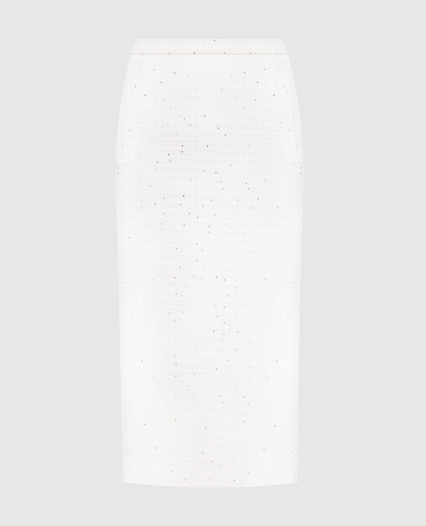 Біла твідова спідниця міді з паєтками