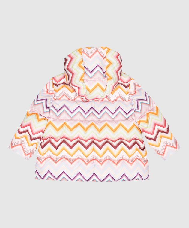Missoni Дитячий рожевий пуховик в брендовий принт MZ2A10N0443 зображення 2