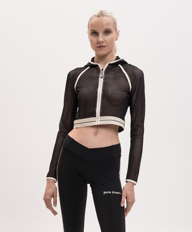 Palm Angels Чорна спортивна куртка з сітки PWAD07ES26FAB001 зображення 3