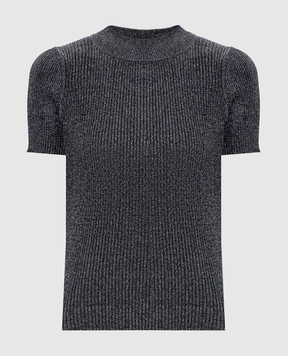 Max Mara Сірий топ SPEZIE в рубчик з люрексом SPEZIE