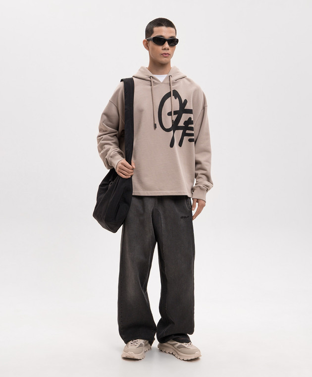 Off-White Бежеве худі з принтом логотипа 44MBB12MS26F008 зображення 2