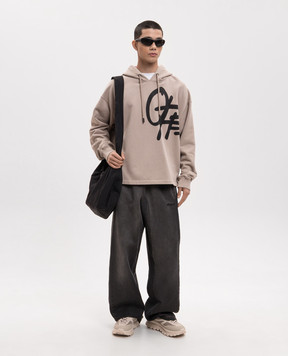 Off-White Бежеве худі з принтом логотипа 44MBB12MS26F008