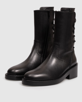 Ann Demeulemeester Черные кожаные ботинки Henrica B0010057LT047
