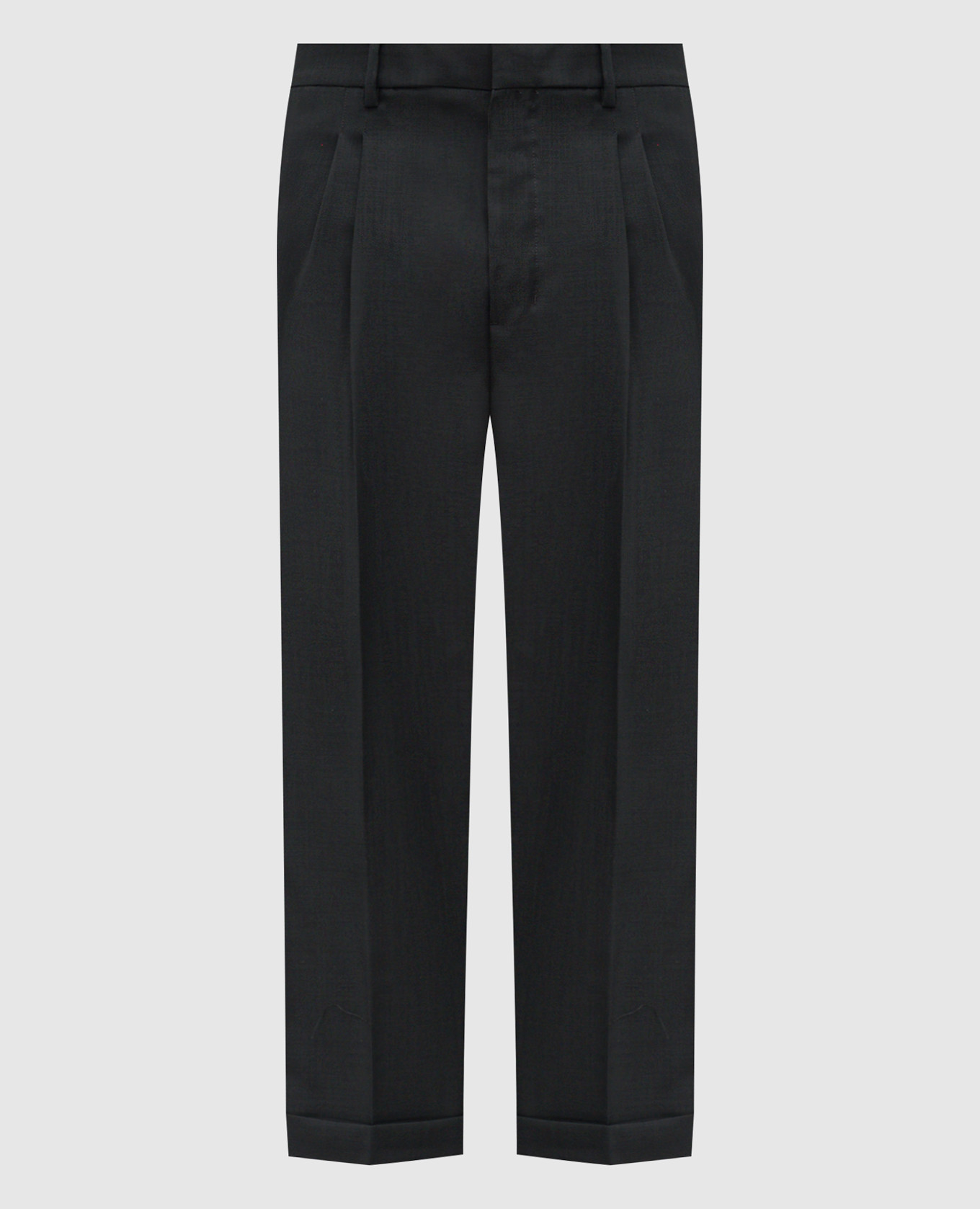 

Черные брюки из шерсти, Черный, Прямые брюки