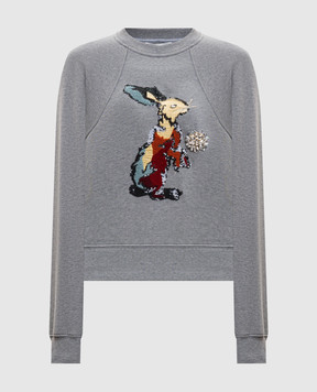 3.1 Phillip Lim Серый меланжевый свитшот с вышивкой F25110281UFT