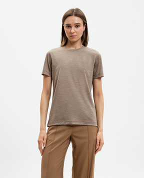 Marco Pescarolo Коричнева футболка з вовни AMATAD53Y04