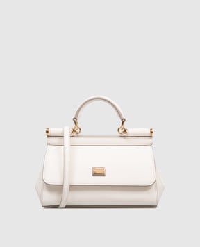 Dolce&Gabbana Біла шкіряна сумка-міні Sicily BB7116A1001