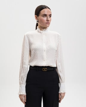 Valentino Черный кожаный ремень с эмблемой 8W2T0SM7IYR