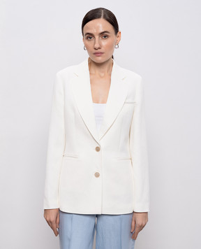 Peserico Білий жакет з льоном з ланцюжком моніль A0120206668