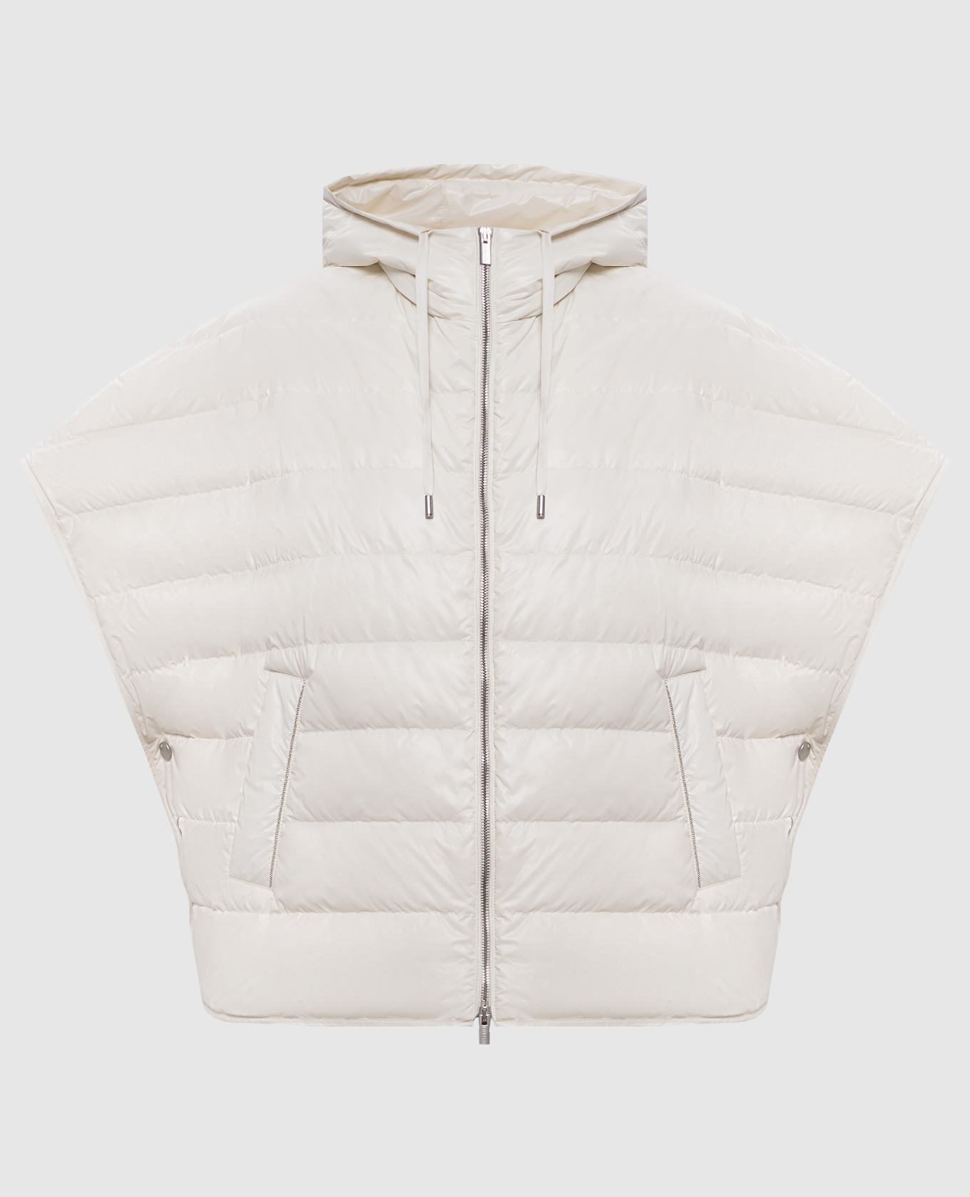 

Белый пуховый жилет с цепочкой мониль, Верхняя одежда