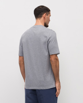 Brunello Cucinelli Футболка серого цвета с принтом эмблемы M0B138440