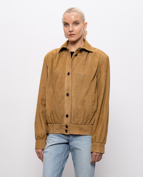 Saint Laurent Коричнева замшева куртка 871430YC2NZ