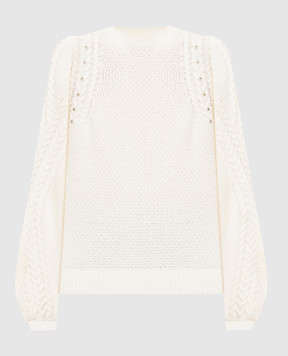 Twinset Свитер цвета айвори с шерстью 262TT3120