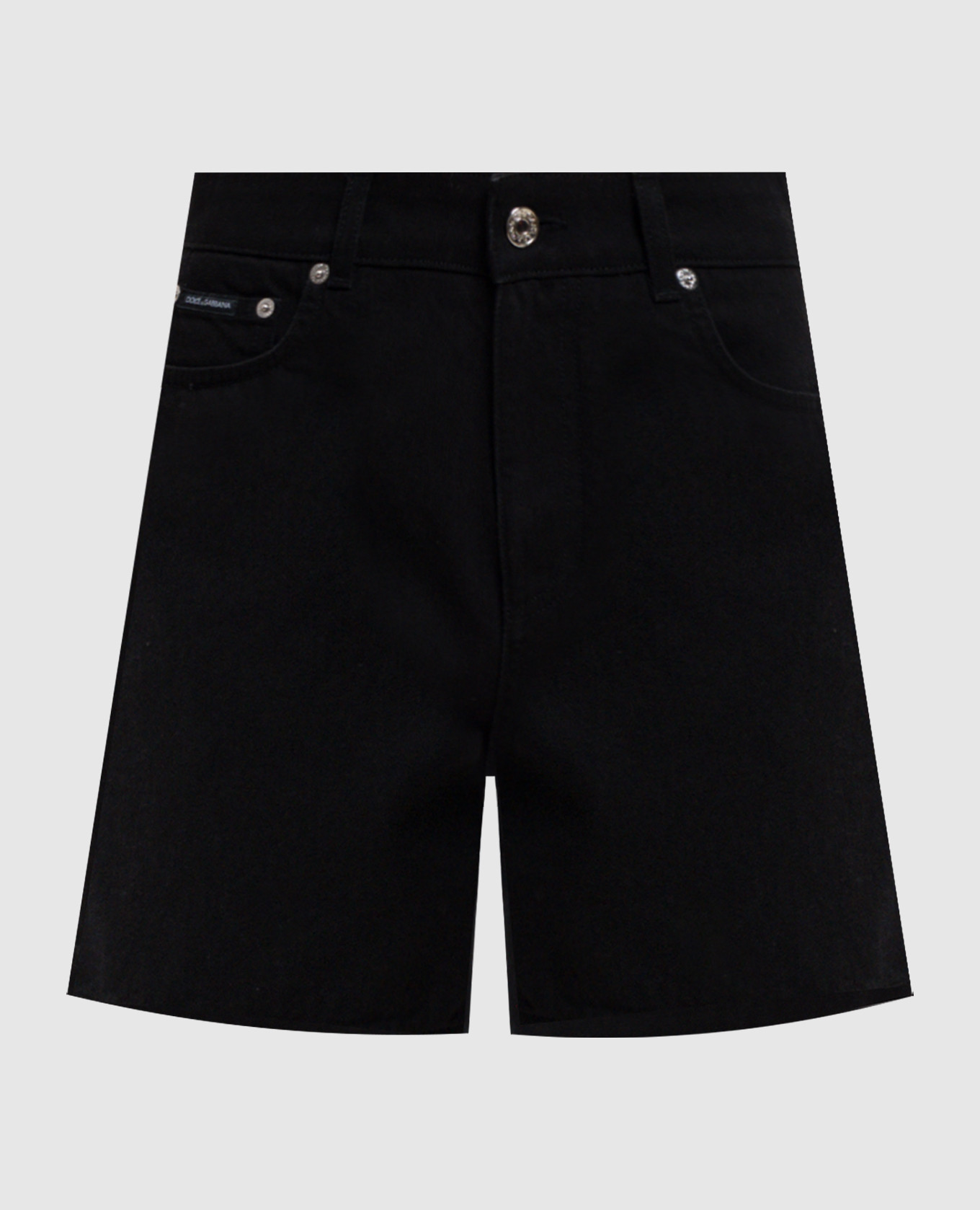 

Черные джинсовые шорты с логотипом, Черный, Шорты