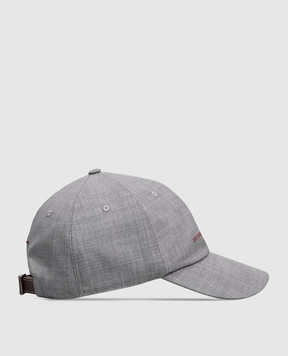 Brunello Cucinelli Сіра кепка з вовни з вишивкою логотипа M032P9850