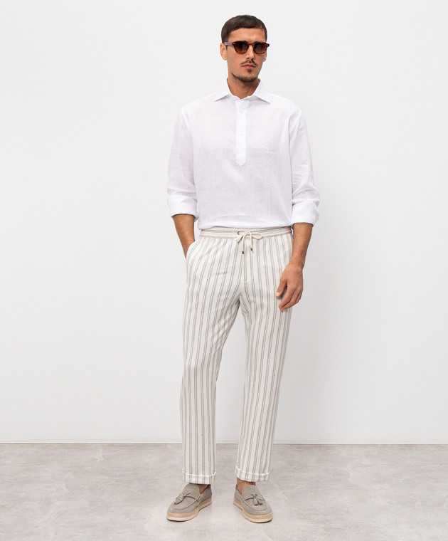 Pini Parma Біла сорочка з льону SHIPOPLIBCO зображення 2