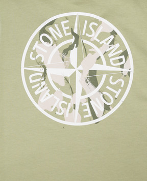 Stone Island Дитяча зелена футболка з принтом логотипа L2S162100006S051014