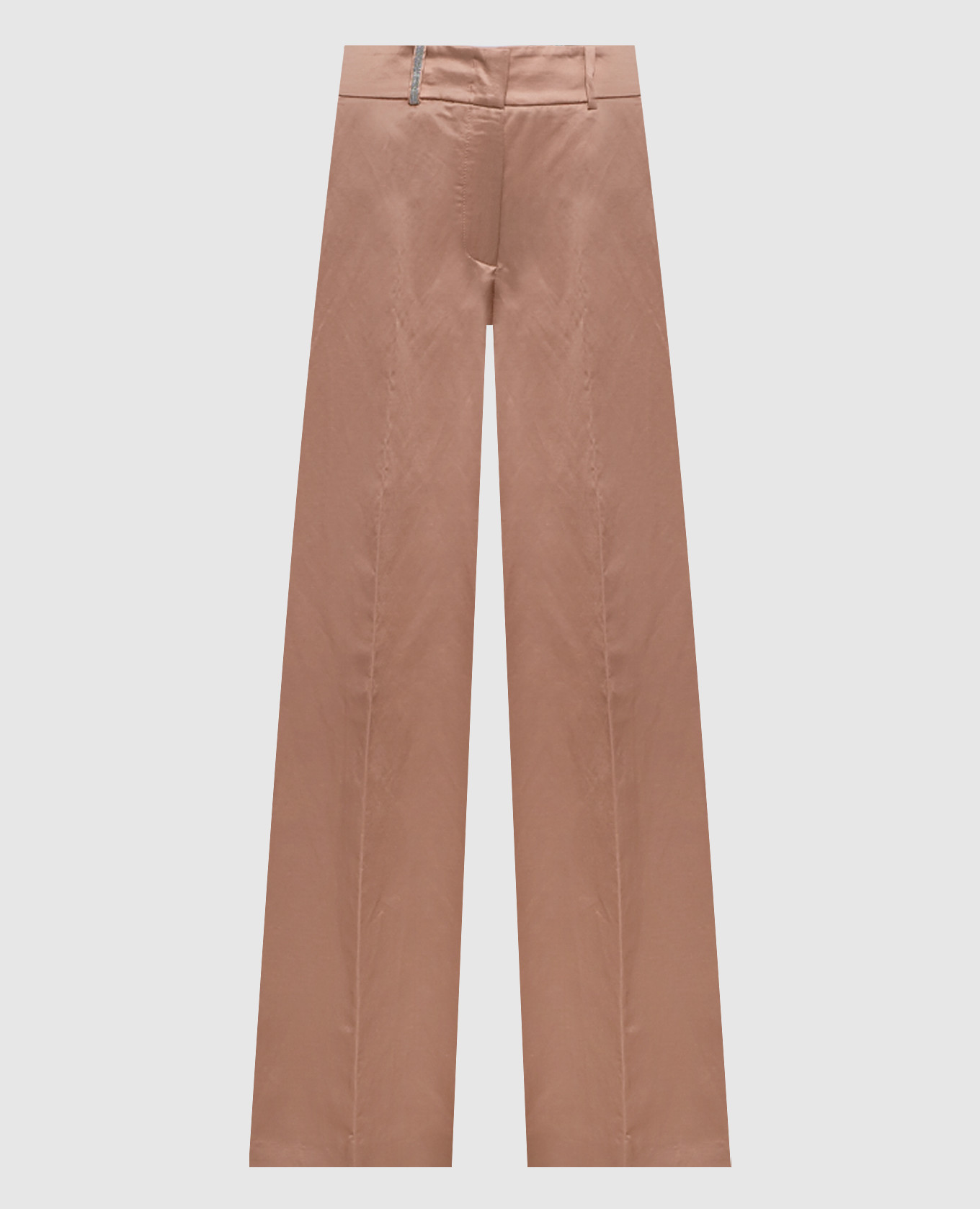 Рожеві штани з льоном з ланцюжком моніль