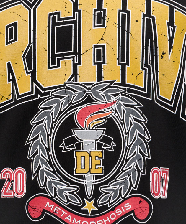 Juun.j Чорна футболка Max Fit з принтом JC6342P005 зображення 5