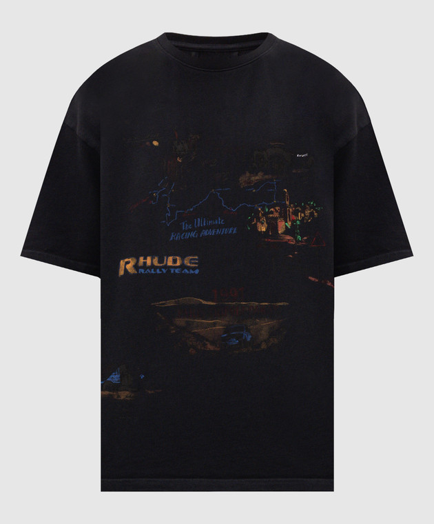 Rhude Черная футболка CARNET DE VOYAGE RHPF26TT06012