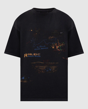 Rhude Черная футболка CARNET DE VOYAGE RHPF26TT06012