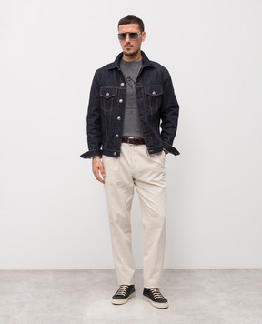 Brunello Cucinelli Серая футболка с принтом M0B138517